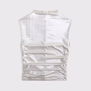 Abercrombie & Fitch Shiny Silver Tank Top